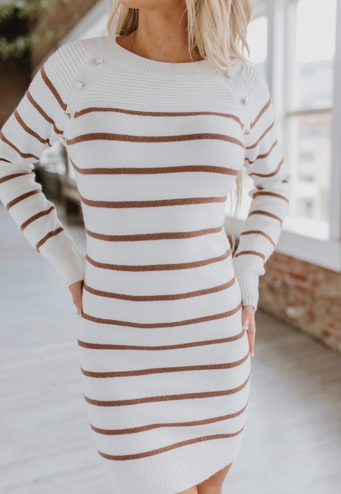 Valentina Striped Sweater Dress