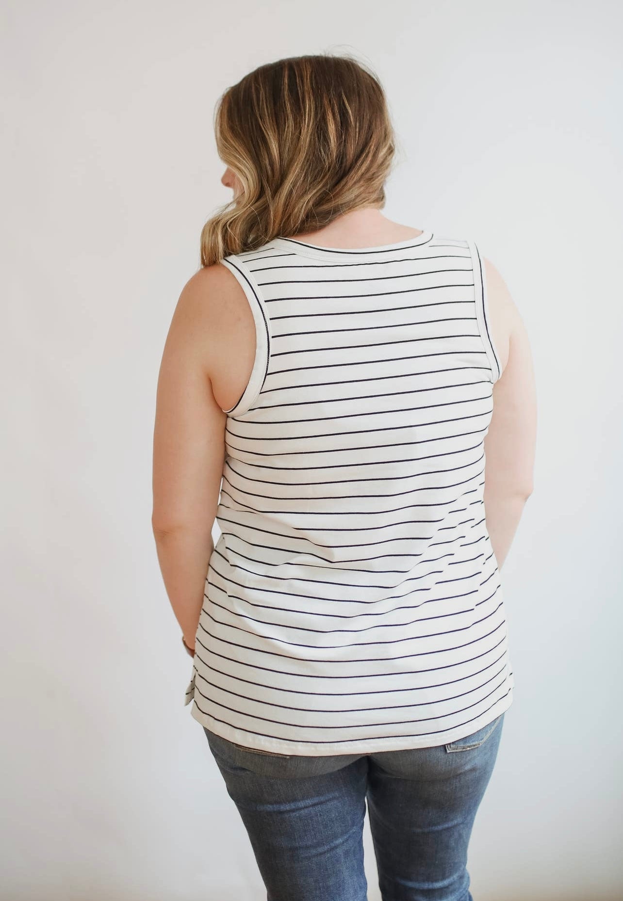Stripe Invisible Zip Breastfeeding Tank
