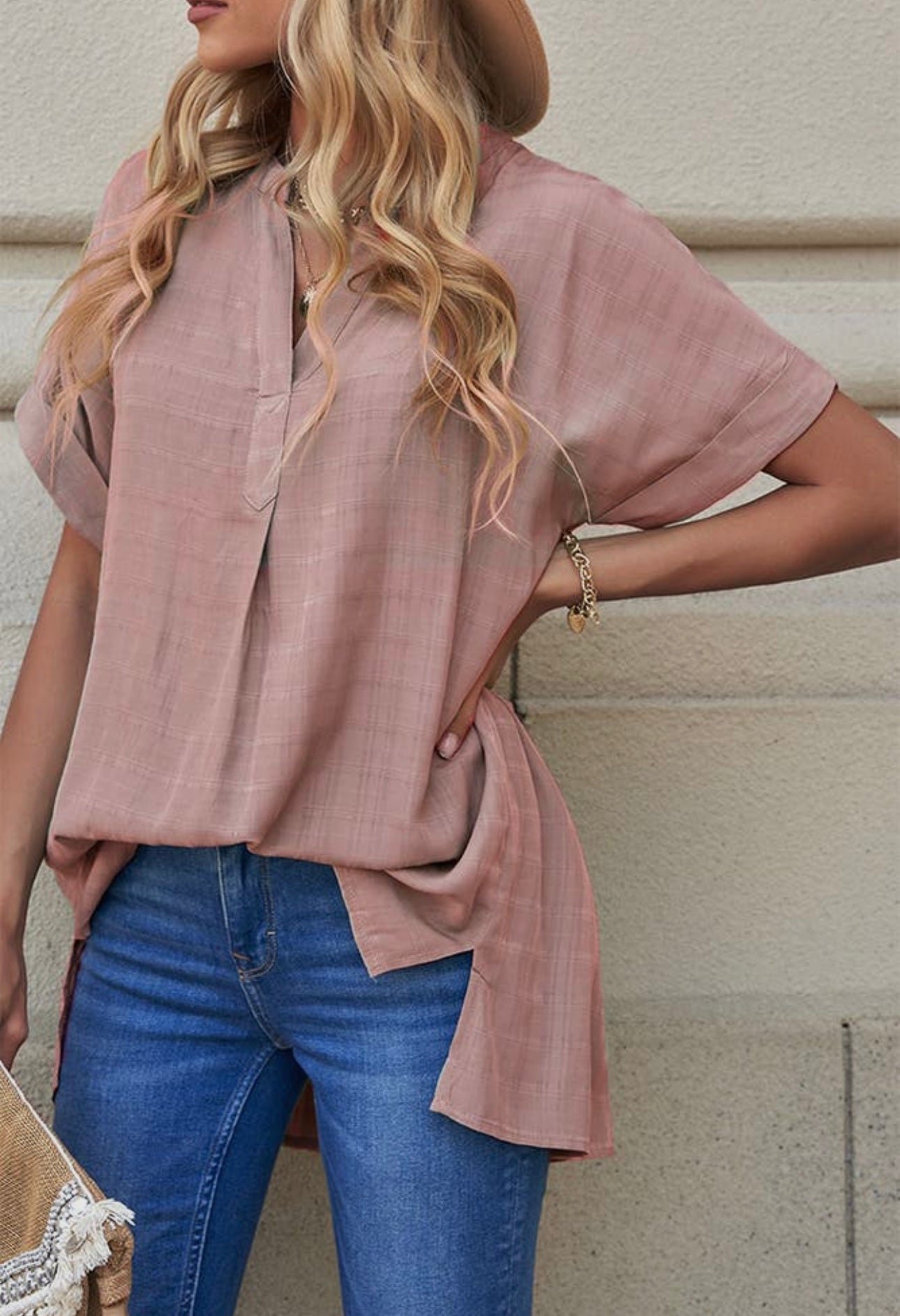 Summer Plaid V-Neck