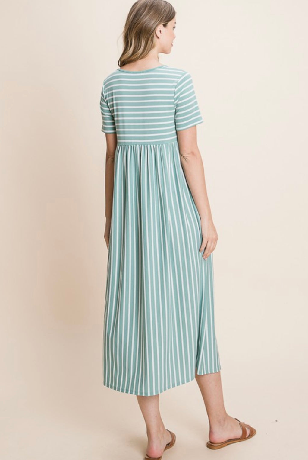 Sage Stripe Dress
