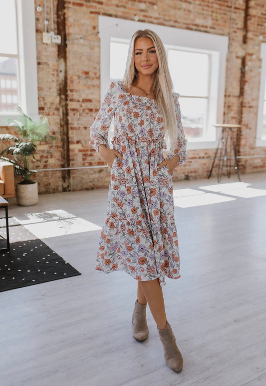 Tessa Smocked Midi Dress