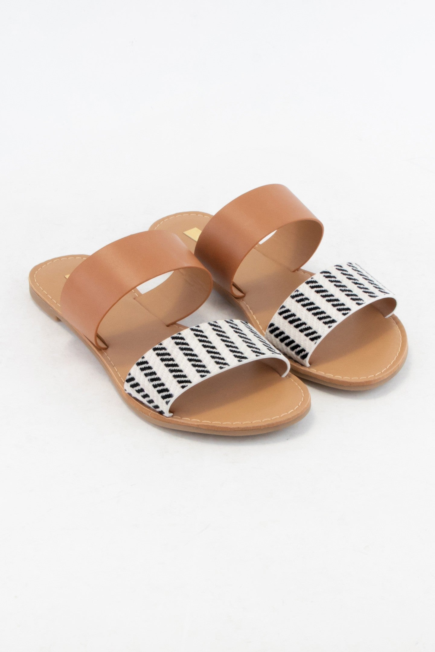 Black/Beige Slide Sandal